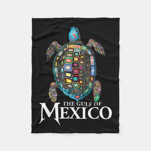 Retro Sea Turtle Bukt i Mexiko glöm aldrig Fleecefilt (Framsidan)