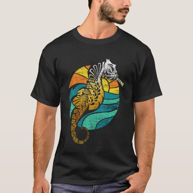 Retro Seahorse T Shirt (Framsida)
