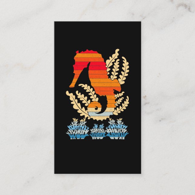 Retro Seahorse Underwater Animal Sea Horse Lover Visitkort (Framsida)