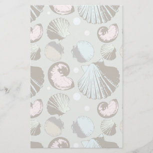 Retro Seashell Mönster Brevpapper