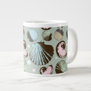 Retro Seashell Mönster Jumbo Mugg