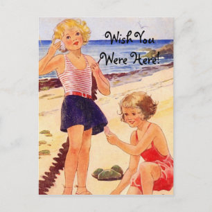 Retro Seashore-vykort Vykort