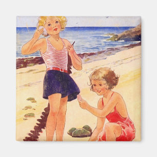 Retro Seashorekylskåpmagnet Magnet