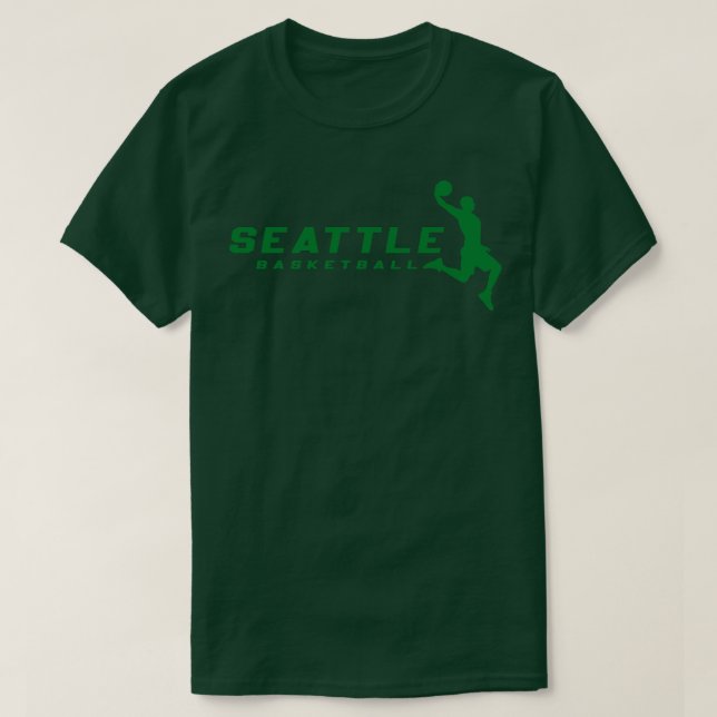 Retro Seattle Basketball Klubb T Shirt (Design framsida)
