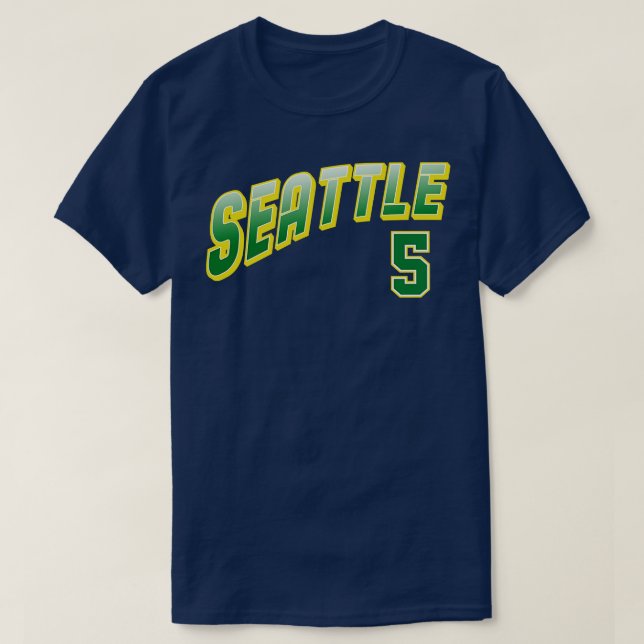 Retro Seattle nummer 5 1 T Shirt (Design framsida)