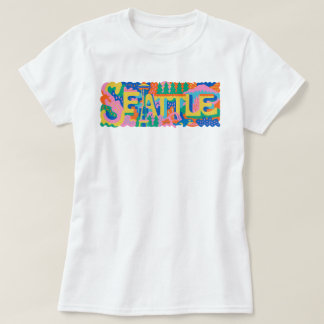 Retro Seattle Space Needle Mount Rainier Orca Val T Shirt