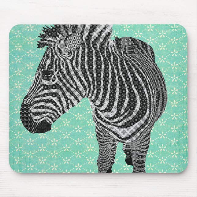 Retro sebraturkos Mousepad Musmatta (Framsidan)