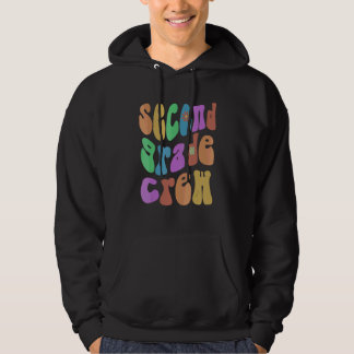 Retro Second Grade Crew Hej 2:a klass Rosa Hoodie