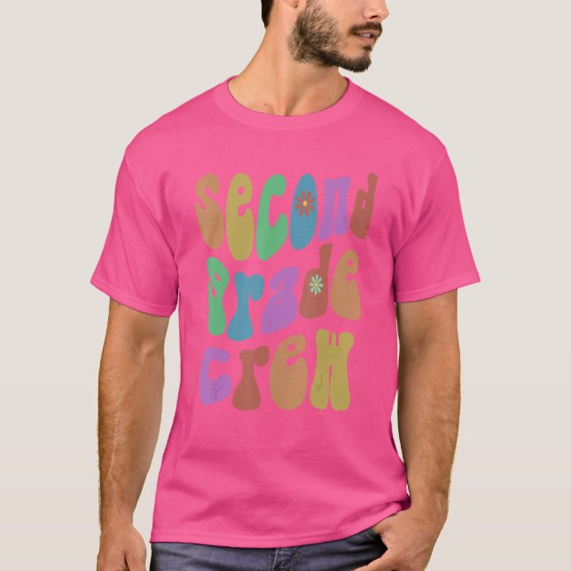 Retro Second Klass Crew Hej 2nd Gr Rosa T Shirt (Framsida)