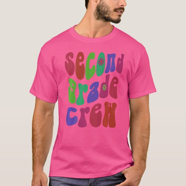 Retro Second Klass Crew Hej 2nd Gr Rosa T Shirt (Framsida)