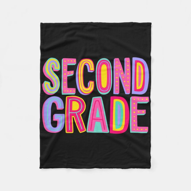 Retro Second Klass Rainbow Vibes Ck till skola 2 Fleecefilt (Framsidan)