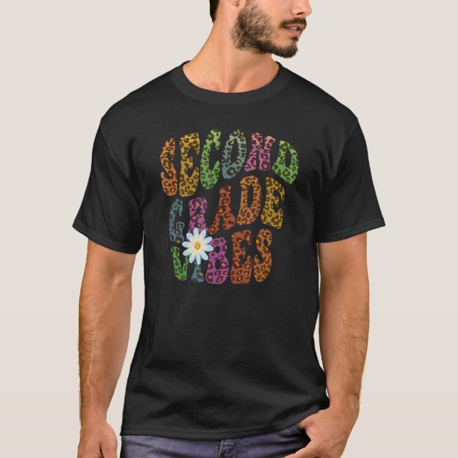 Retro SECOND KLASS VIBES Lärare Peace Kärlek 2:a G T Shirt (Framsida)