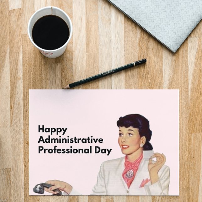 Retro Secretary Hälsningskort (Skapare uppladdad)