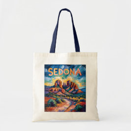 Retro Sedona Arizona Resemålning Van Gogh Landskap Tygkasse