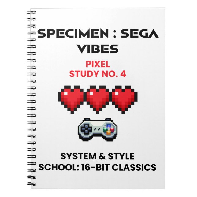 Retro Sega Vibes Pixel Studie Nr. 4 Anteckningsbok (Framsidan)