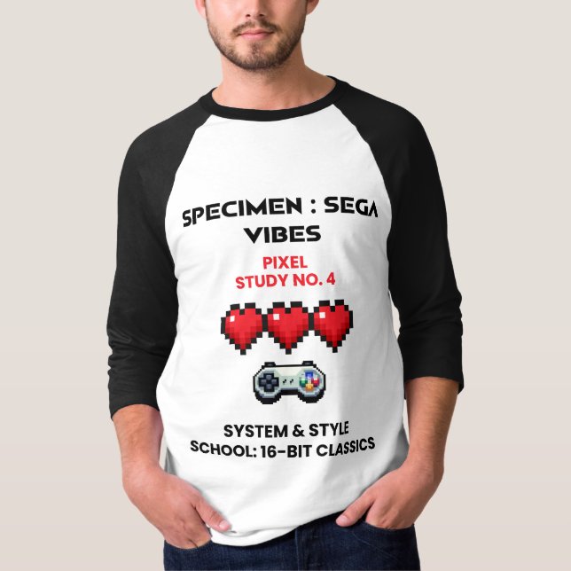 Retro Sega Vibes Pixelstudie Nr. 4 T Shirt (Framsida)