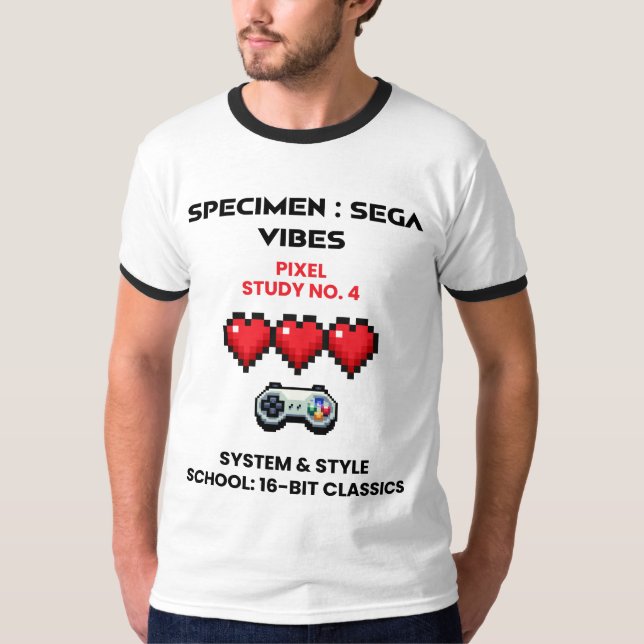 Retro Sega Vibes Pixelstudie Nr. 4 T Shirt (Framsida)