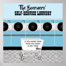 Retro Self-Service Tvätt de utför arbetet