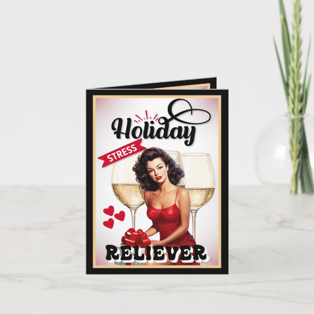 Retro Semesterstress Lindrare Pinup Tack Kort (Framsida)