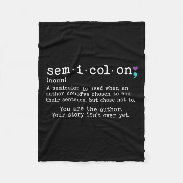 Retro Semiolon Definition Suicide Prevention Awar Fleecefilt (Framsidan)