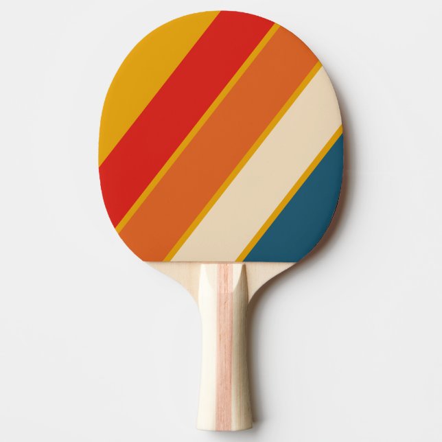Retro Senap Djärvt Randigt Pingisracket (Framsidan)