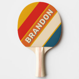 Retro Senap Fet Ränder med Namn Pingisracket