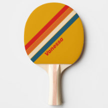 Retro senap randig ping pong paddel med namn