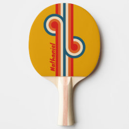 Retro Senap Randig Slinga med Namn Pingisracket