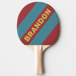 Retro Senapfrö Fet Ränder med Namn Pingisracket