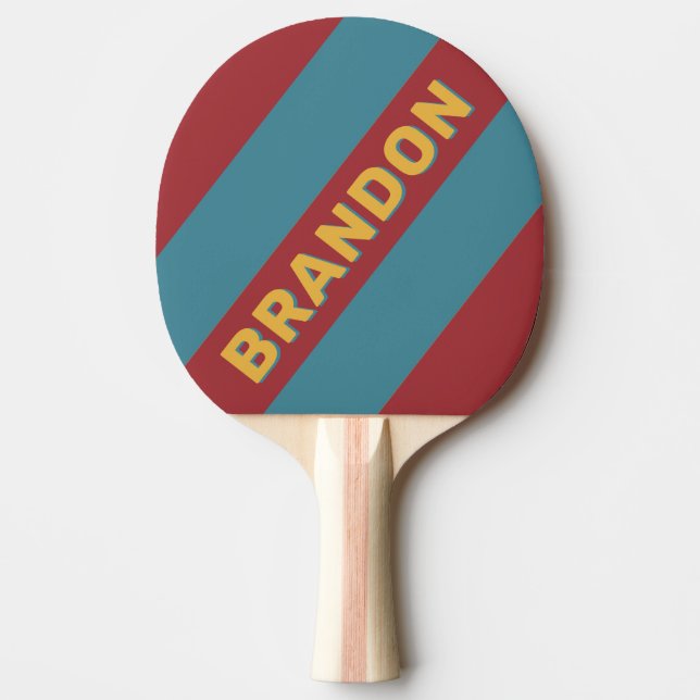 Retro Senapfrö Fet Ränder med Namn Pingisracket (Framsidan)