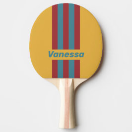 Retro Senapskorn Ränder med Namn Pingisracket
