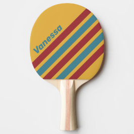 Retro Senapskorn Vinklad Rand med Namn Pingisracket