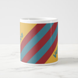 Retro Senapskornränder med namn Jumbo Mugg