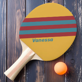 Retro Senapskornsränder med namn Pingisracket
