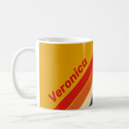 Retro senapstrimmig med namn kaffemugg