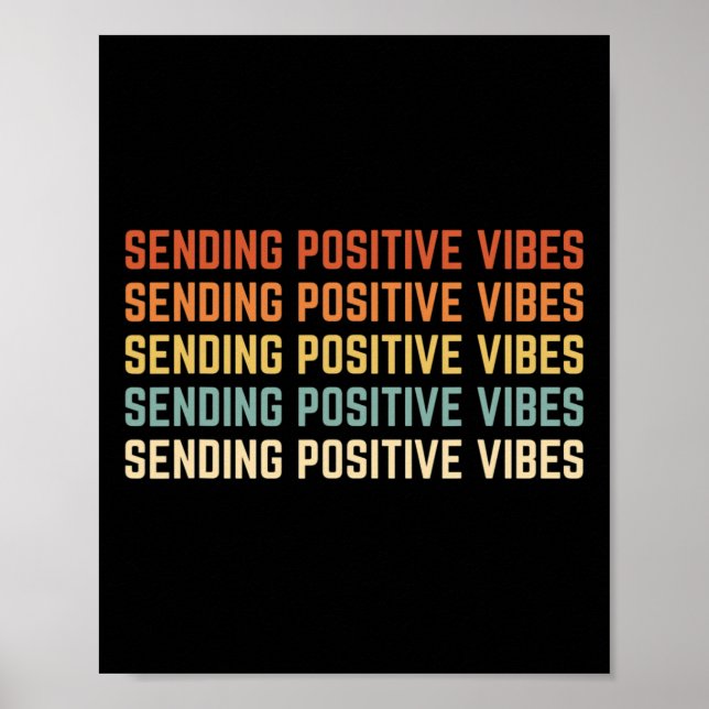 Retro Sending Positive Vibes Saking Self Care Ment Poster (Framsidan)