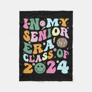 Retro Senior 2024 Class of 2024 Student in My Sen Fleecefilt