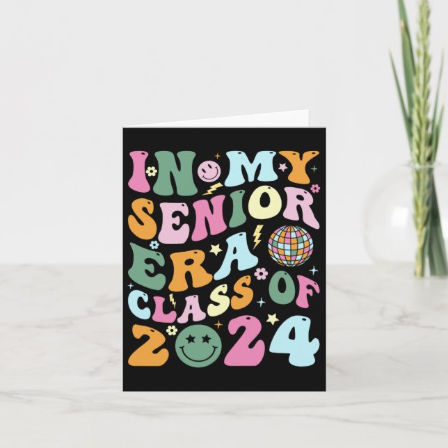 Retro Senior 2024 Class of 2024 Student in My Sen Kort (Framsida)