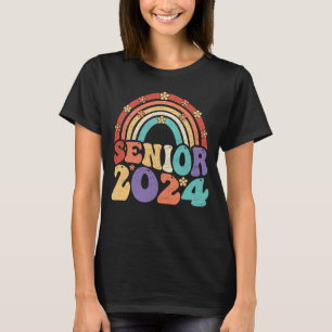 Retro Senior 2024 Groovy Class of 2024 Studenten T Shirt