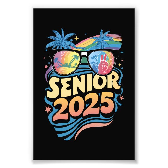 Retro Senior 2025 Class of 2025 Studenten Fototryck (Framsidan)