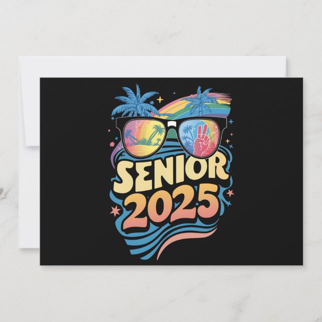 Retro Senior 2025 Class of 2025 Studenten Inbjudningar (Framsida)