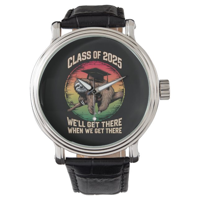 Retro Senior Klass Av 2025 Sloth Kappa Examen Armbandsur (Framsida)