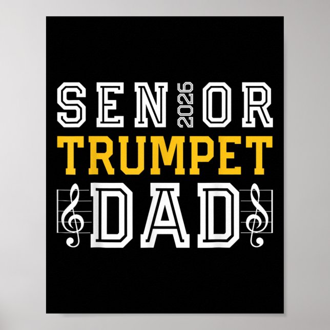 Retro Senior Trumpet Pappa 2026 Marching Band Cl o Poster (Framsidan)