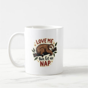 Retro Senskild Sitat Sött Sövande Djur Design 2 Kaffemugg