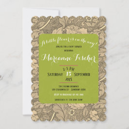 Retro sepia blomster William Morris Flick Babyshow