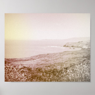 Retro Sepia California Kusten POSTER