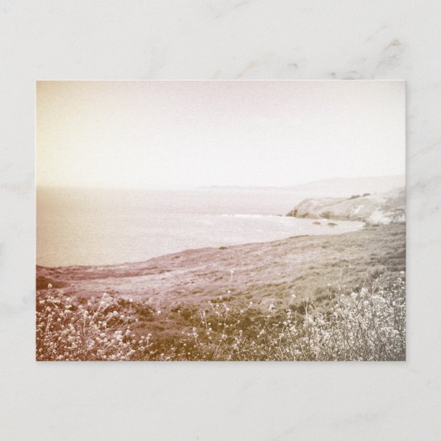 Retro Sepia California Kusten | vykort (Framsida)