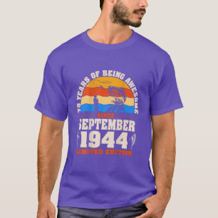 Retro September 1944 78 Åldersfiske Älskare 78 ton T Shirt