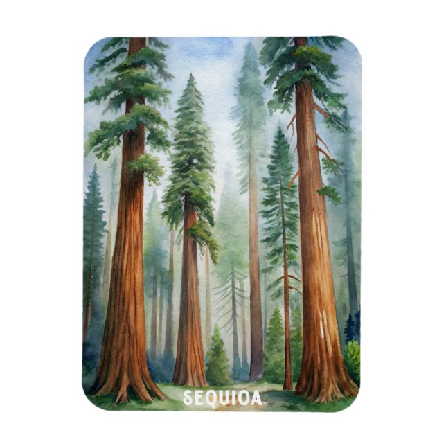 Retro Sequoia nationalpark Magnet (Vertikal)