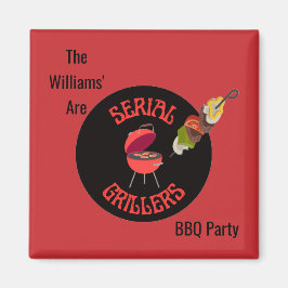 Retro Serial Griller Sommar Grillparty Magnet